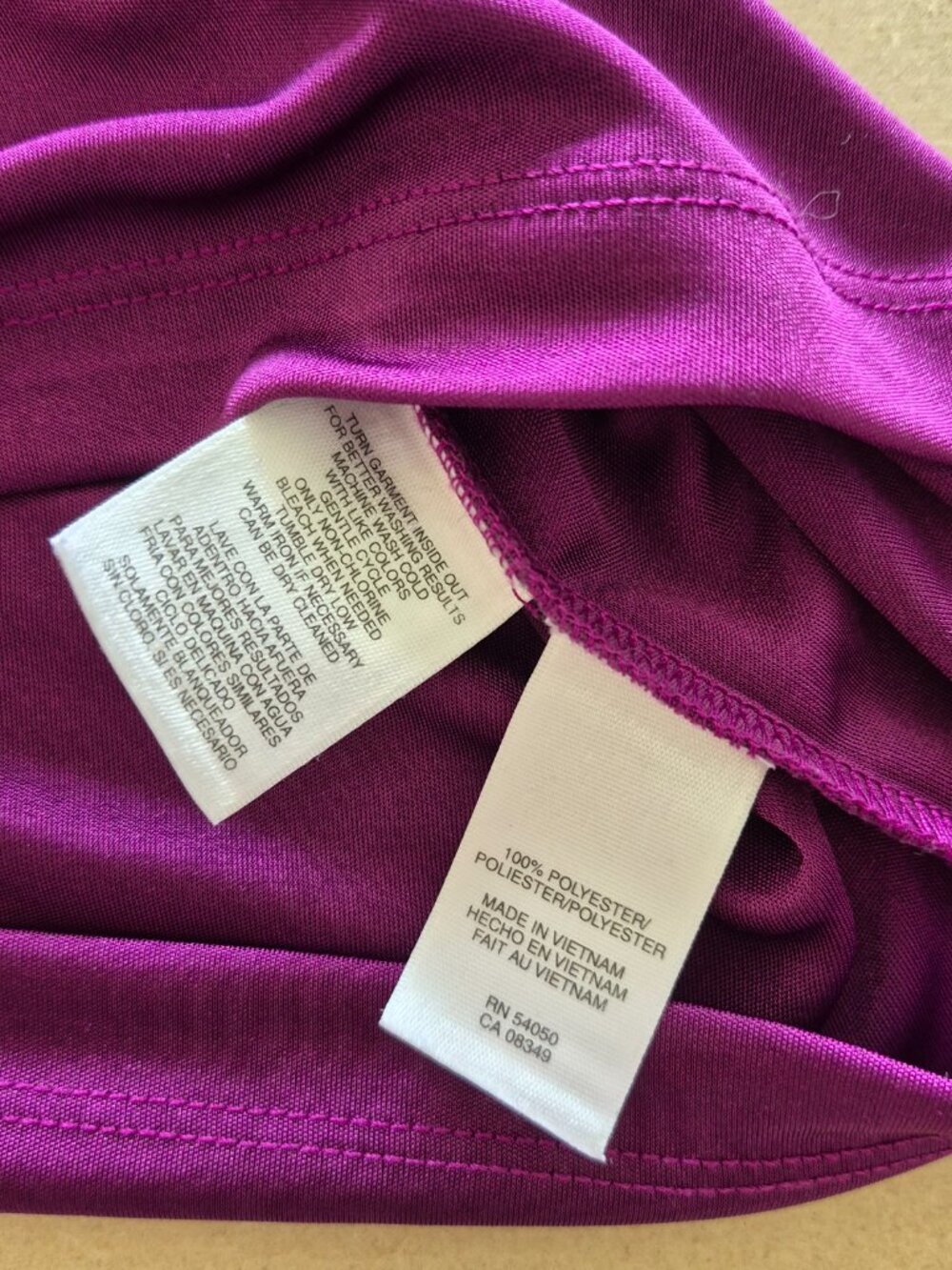 Jones New York Sleeveless Blouse Womens M Purple Draped Cowl Neck Career Top - Picture 5 of 8